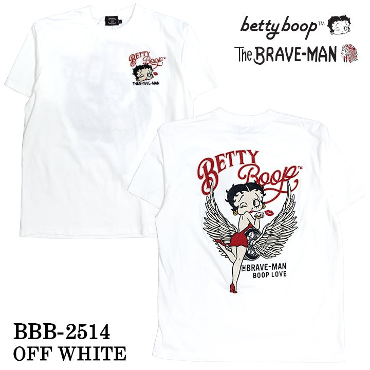THE BRAVEMAN×BETTY BOOP ベティーブープ ベア天竺 半袖Tシャツ bbb-2514
