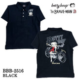 THE BRAVEMAN×BETTY BOOP ベティーブープ 天竺 半袖 ポロシャツ bbb-2516