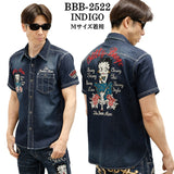 THE BRAVEMAN×BETTY BOOP ベティーブープ デニム 半袖 シャツ bbb-2522