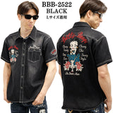 THE BRAVEMAN×BETTY BOOP ベティーブープ デニム 半袖 シャツ bbb-2522
