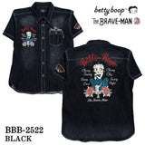 THE BRAVEMAN×BETTY BOOP ベティーブープ デニム 半袖 シャツ bbb-2522