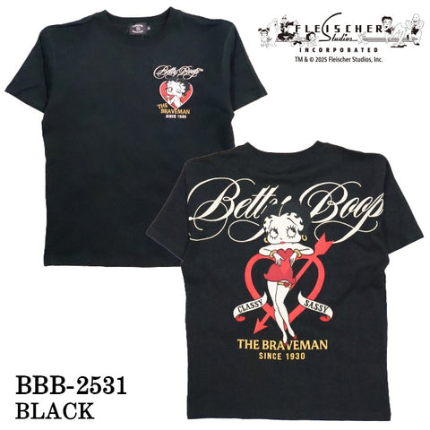 THE BRAVEMAN×BETTY BOOP ベティーブープ 天竺 半袖Tシャツ bbb-2531
