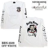BETTY BOOP NEVERMIND TEE L/S T-SHIRT ベティーブープ ネバーマインド コラボ 天竺 ロンTEE 長袖 Tシャツ bbn-2509
