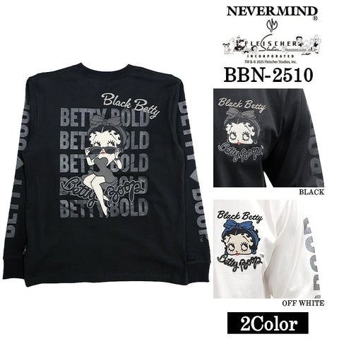 BETTY BOOP NEVERMIND TEE L/S T-SHIRT ベティーブープ ネバーマインド 天竺 ロンTEE 長袖 Tシャツ bbn-2510
