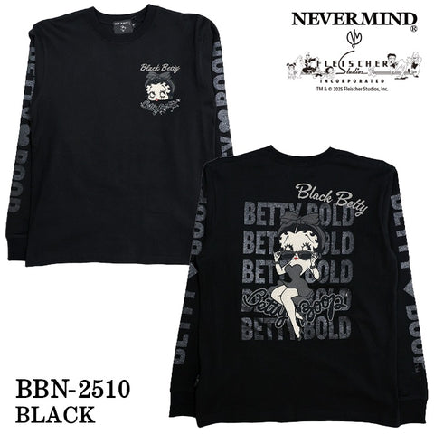 BETTY BOOP NEVERMIND TEE L/S T-SHIRT ベティーブープ ネバーマインド 天竺 ロンTEE 長袖 Tシャツ bbn-2510