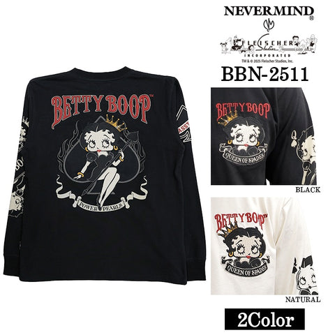 BETTY BOOP NEVERMIND TEE L/S T-SHIRT ベティーブープ ネバーマインド 天竺 ロンTEE 長袖 Tシャツ bbn-2511