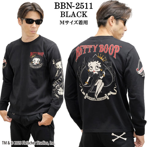 BETTY BOOP NEVERMIND TEE L/S T-SHIRT ベティーブープ ネバーマインド 天竺 ロンTEE 長袖 Tシャツ bbn-2511