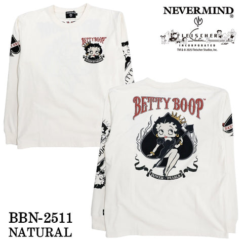 BETTY BOOP NEVERMIND TEE L/S T-SHIRT ベティーブープ ネバーマインド 天竺 ロンTEE 長袖 Tシャツ bbn-2511