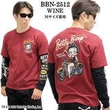 BETTY BOOP NEVERMIND TEE L/S T-SHIRT FAKE SLEEVE ベティーブープ ネバーマインド 天竺 フェイク袖 ロンTEE 長袖 Tシャツ bbn-2512