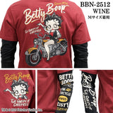BETTY BOOP NEVERMIND TEE L/S T-SHIRT FAKE SLEEVE ベティーブープ ネバーマインド 天竺 フェイク袖 ロンTEE 長袖 Tシャツ bbn-2512