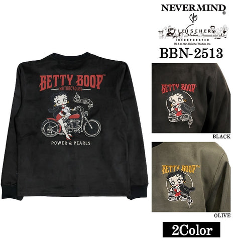 BETTY BOOP NEVERMIND PLATING PULLOVER TEE ベティーブープ ネバーマインド コラボ 起毛 プレーティング プルオーバー Tシャツ bbn-2513
