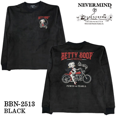 BETTY BOOP NEVERMIND PLATING PULLOVER TEE ベティーブープ ネバーマインド コラボ 起毛 プレーティング プルオーバー Tシャツ bbn-2513