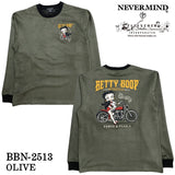 BETTY BOOP NEVERMIND PLATING PULLOVER TEE ベティーブープ ネバーマインド コラボ 起毛 プレーティング プルオーバー Tシャツ bbn-2513