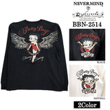 BETTY BOOP NEVERMIND TEE L/S T-SHIRT ベティーブープ ネバーマインド 天竺 ロンTEE 長袖 Tシャツ bbn-2514