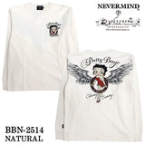 BETTY BOOP NEVERMIND TEE L/S T-SHIRT ベティーブープ ネバーマインド 天竺 ロンTEE 長袖 Tシャツ bbn-2514