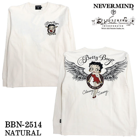 BETTY BOOP NEVERMIND TEE L/S T-SHIRT ベティーブープ ネバーマインド 天竺 ロンTEE 長袖 Tシャツ bbn-2514