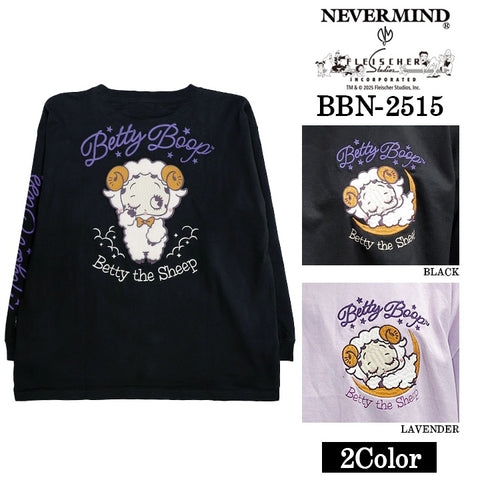 BETTY BOOP NEVERMIND TEE BIG L/S T-SHIRT ベティーブープ ネバーマインド ビッグシルエット 天竺 ロンTEE 長袖Tシャツ bbn-2515