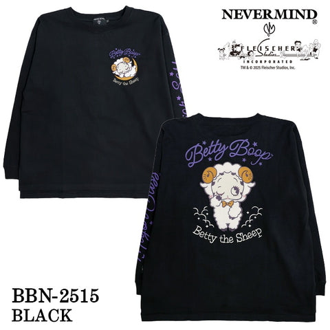 BETTY BOOP NEVERMIND TEE BIG L/S T-SHIRT ベティーブープ ネバーマインド ビッグシルエット 天竺 ロンTEE 長袖Tシャツ bbn-2515