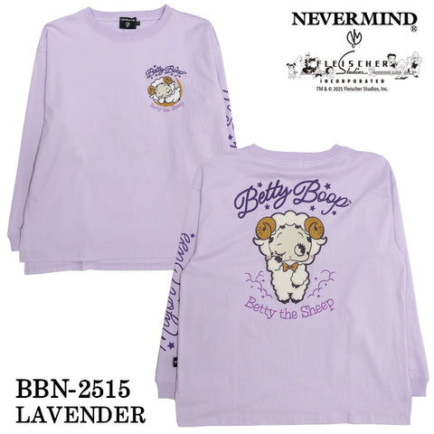 BETTY BOOP NEVERMIND TEE BIG L/S T-SHIRT ベティーブープ ネバーマインド ビッグシルエット 天竺 ロンTEE 長袖Tシャツ bbn-2515