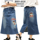 BETTY BOOP×NEVERMIND LONG DENIM SKIRT ベティ・ブープ ネバーマインド ストレッチ デニムスカート bbn-2516