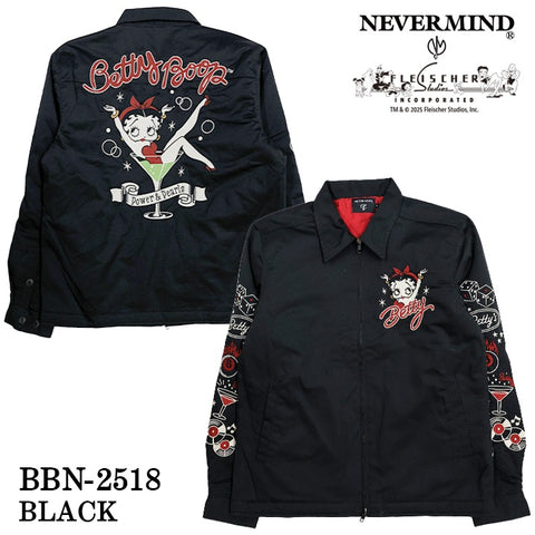BETTY BOOP NEVERMIND T/C TWILL JACKET ベティーブープ ネバーマインド コラボ 薄中綿 ツイル ジャケット bbn-2518