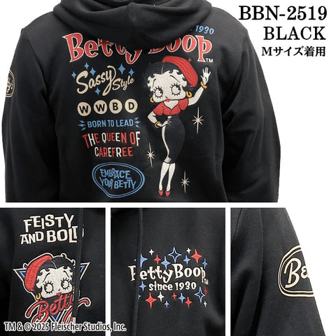 BETTY BOOP NEVERMIND HOODIE SWEATSHIRT F/Z PARKA ベティーブープ ネバーマインド 裏毛 パーカー bbn-2519