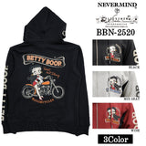BETTY BOOP NEVERMIND HOODIE SWEATSHIRT F/Z PARKA ベティーブープ ネバーマインド 裏毛 パーカー bbn-2520