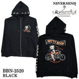 BETTY BOOP NEVERMIND HOODIE SWEATSHIRT F/Z PARKA ベティーブープ ネバーマインド 裏毛 パーカー bbn-2520