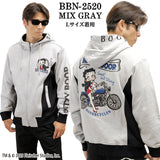 BETTY BOOP NEVERMIND HOODIE SWEATSHIRT F/Z PARKA ベティーブープ ネバーマインド 裏毛 パーカー bbn-2520