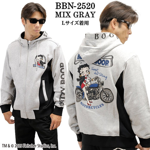 BETTY BOOP NEVERMIND HOODIE SWEATSHIRT F/Z PARKA ベティーブープ ネバーマインド 裏毛 パーカー bbn-2520