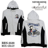 BETTY BOOP NEVERMIND HOODIE SWEATSHIRT F/Z PARKA ベティーブープ ネバーマインド 裏毛 パーカー bbn-2520