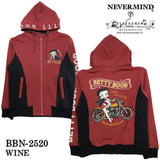 BETTY BOOP NEVERMIND HOODIE SWEATSHIRT F/Z PARKA ベティーブープ ネバーマインド 裏毛 パーカー bbn-2520