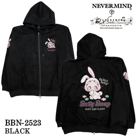 BETTY BOOP NEVERMIND HOODIE PLATING OVERSIZE PARKA ベティーブープ ネバーマインド 起毛 プレーティング オーバーサイズ パーカー bbn-2523