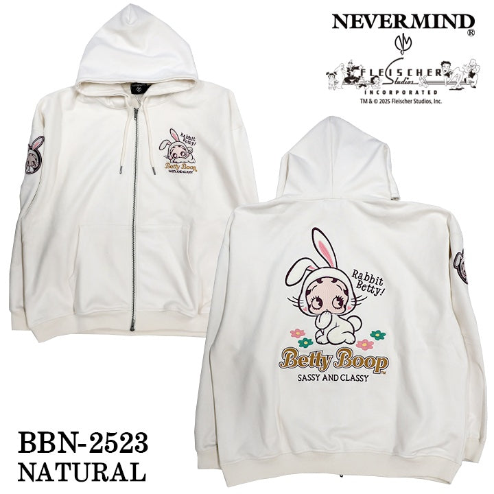 BETTY BOOP NEVERMIND HOODIE PLATING OVERSIZE PARKA ベティーブープ ネバーマインド 起毛 プレーティング オーバーサイズ パーカー bbn-2523