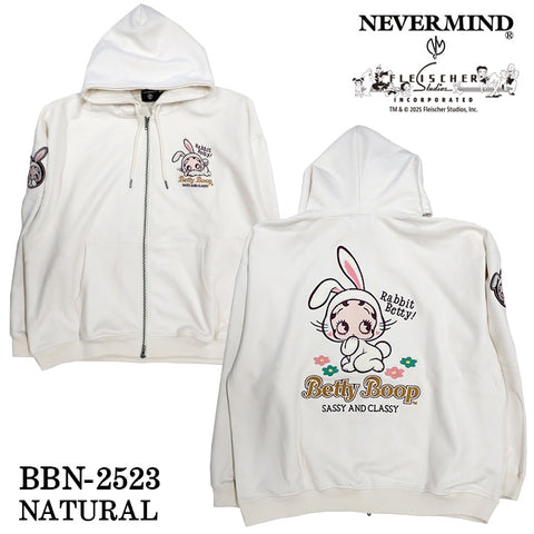BETTY BOOP NEVERMIND HOODIE PLATING OVERSIZE PARKA ベティーブープ ネバーマインド 起毛 プレーティング オーバーサイズ パーカー bbn-2523