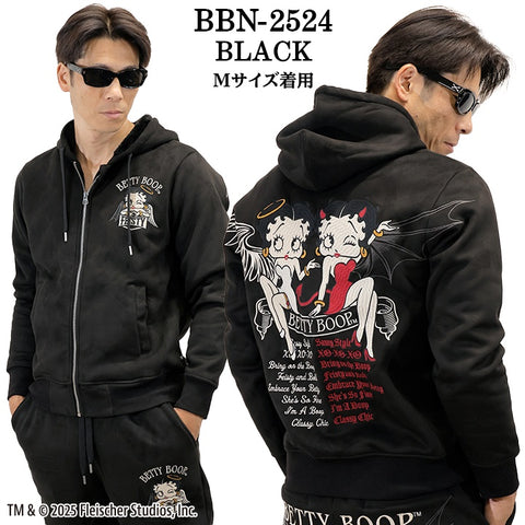 BETTY BOOP NEVERMIND HOODIE BONDING F/Z PARKA ベティーブープ ネバーマインド コラボ 裏ファー ボンディング パーカー bbn-2524