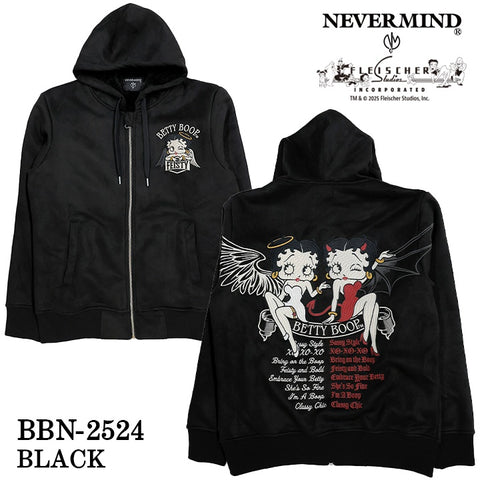 BETTY BOOP NEVERMIND HOODIE BONDING F/Z PARKA ベティーブープ ネバーマインド コラボ 裏ファー ボンディング パーカー bbn-2524