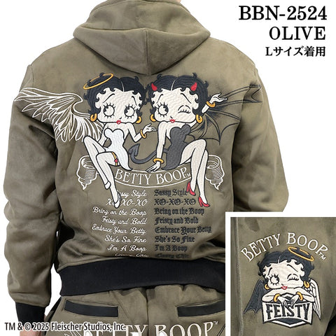 BETTY BOOP NEVERMIND HOODIE BONDING F/Z PARKA ベティーブープ ネバーマインド コラボ 裏ファー ボンディング パーカー bbn-2524