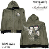 BETTY BOOP NEVERMIND HOODIE BONDING F/Z PARKA ベティーブープ ネバーマインド コラボ 裏ファー ボンディング パーカー bbn-2524