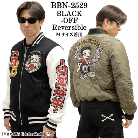 BETTY BOOP NEVERMIND REVERSIBLE STADIUM JACKET ベティーブープ ネバーマインド 中綿 リバーシブル スタジャン bbn-2529