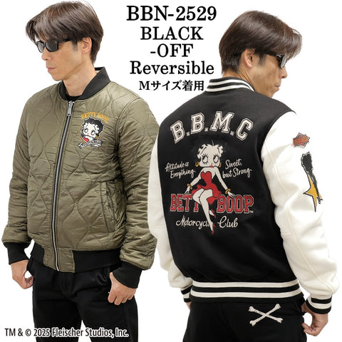 BETTY BOOP NEVERMIND REVERSIBLE STADIUM JACKET ベティーブープ ネバーマインド 中綿 リバーシブル スタジャン bbn-2529