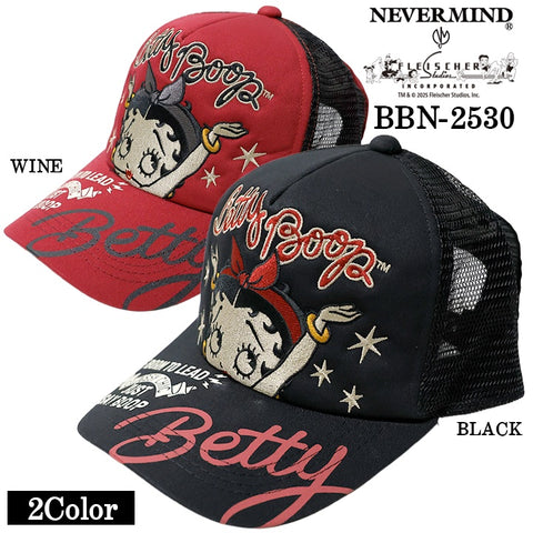 BETTY BOOP NEVERMIND TWILL MESH CAP ベティーブープ ネバーマインド ツイル メッシュ キャップ 帽子 bbn-2530