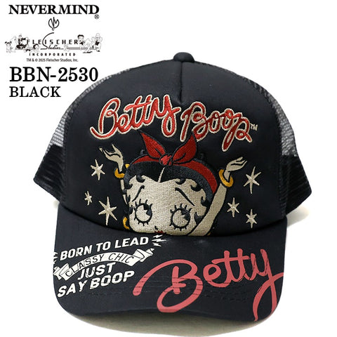 BETTY BOOP NEVERMIND TWILL MESH CAP ベティーブープ ネバーマインド ツイル メッシュ キャップ 帽子 bbn-2530