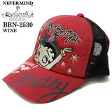 BETTY BOOP NEVERMIND TWILL MESH CAP ベティーブープ ネバーマインド ツイル メッシュ キャップ 帽子 bbn-2530