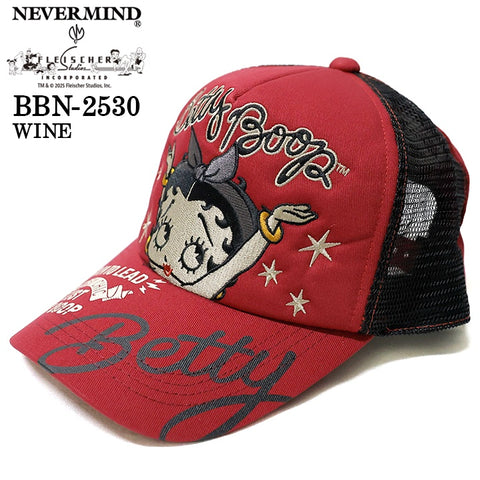 BETTY BOOP NEVERMIND TWILL MESH CAP ベティーブープ ネバーマインド ツイル メッシュ キャップ 帽子 bbn-2530