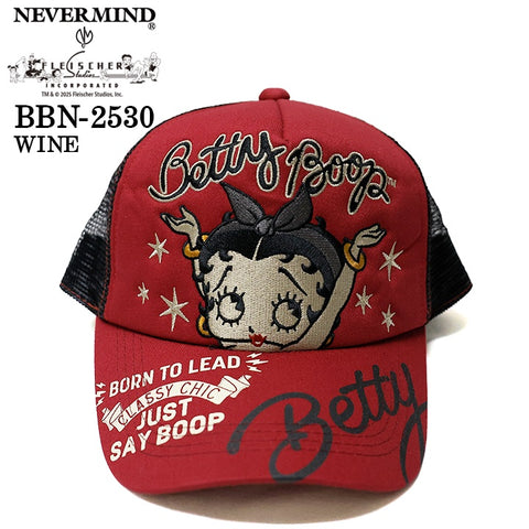 BETTY BOOP NEVERMIND TWILL MESH CAP ベティーブープ ネバーマインド ツイル メッシュ キャップ 帽子 bbn-2530