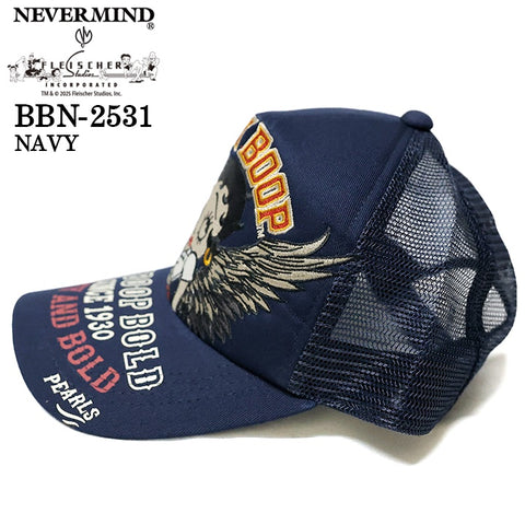BETTY BOOP NEVERMIND TWILL MESH CAP ベティーブープ ネバーマインド ツイル メッシュ キャップ 帽子 bbn-2531