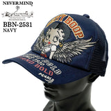 BETTY BOOP NEVERMIND TWILL MESH CAP ベティーブープ ネバーマインド ツイル メッシュ キャップ 帽子 bbn-2531