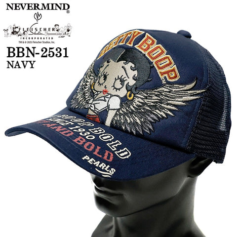 BETTY BOOP NEVERMIND TWILL MESH CAP ベティーブープ ネバーマインド ツイル メッシュ キャップ 帽子 bbn-2531