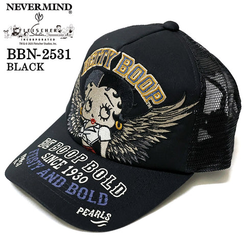 BETTY BOOP NEVERMIND TWILL MESH CAP ベティーブープ ネバーマインド ツイル メッシュ キャップ 帽子 bbn-2531